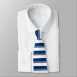 Blue Blue And White Horizontally-striped Tie at Zazzle