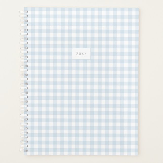 Blue Blue Gingham Custom Year Planner (Front)