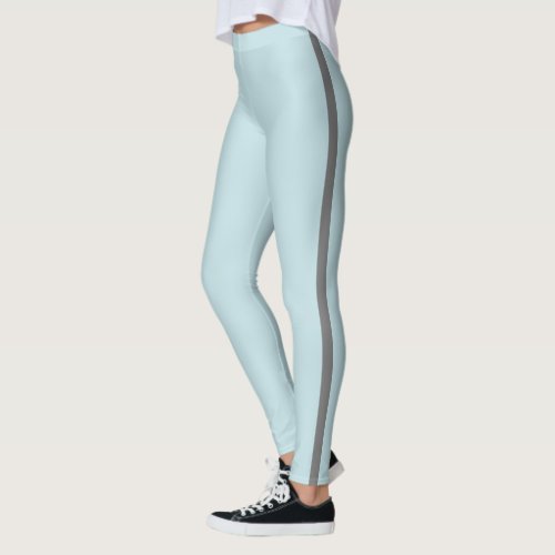 Blue Blue Gray Stripe Leggings