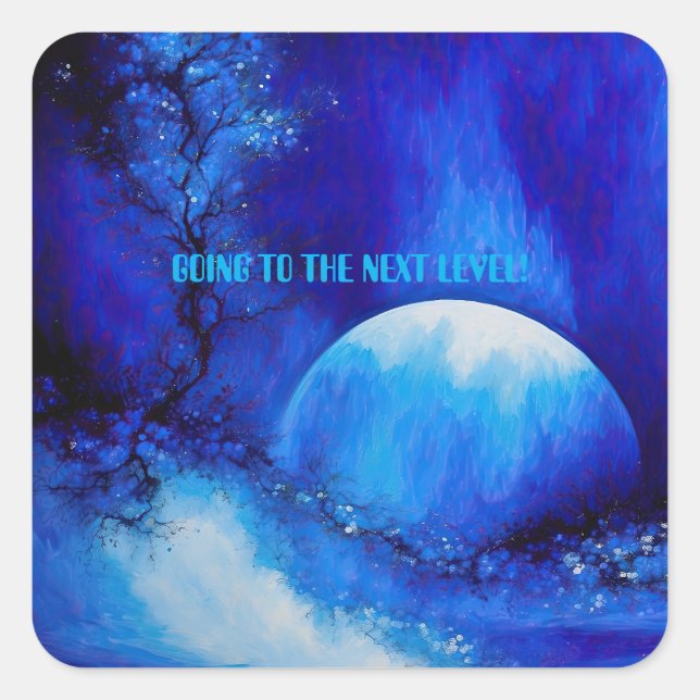 BLUE BLUE MOON SQUARE STICKER (Front)