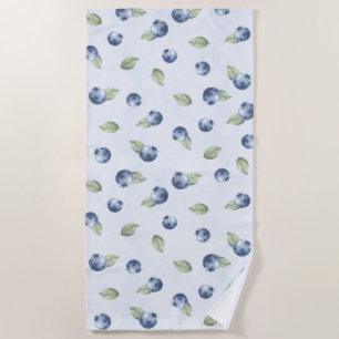 Blue Blueberries Fruit Beach Towel