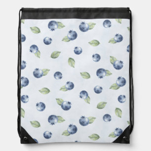 Blue Blueberries Fruit Drawstring Bag