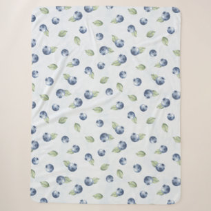 Blue Blueberries Fruit Sherpa Blanket