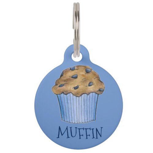 Blue Blueberry Baked Goods Muffin Personalized Pet Tag