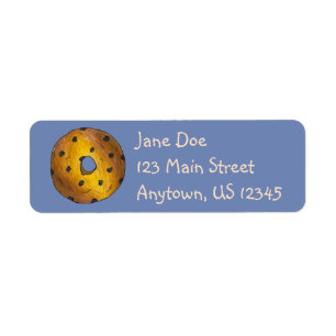 Blue Blueberry Cake Donut Doughnut Breakfast Food Label