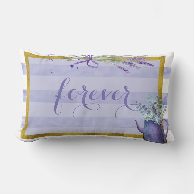 Blue Blueberry  Midsummer Rustic Wedding Forever Lumbar Pillow (Front)