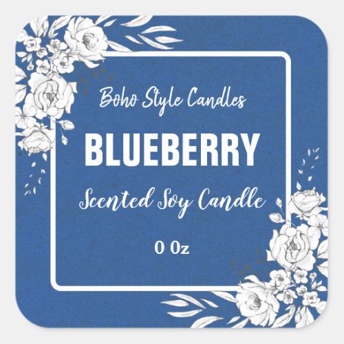 Blue Blueberry Soy Candle Product Labels