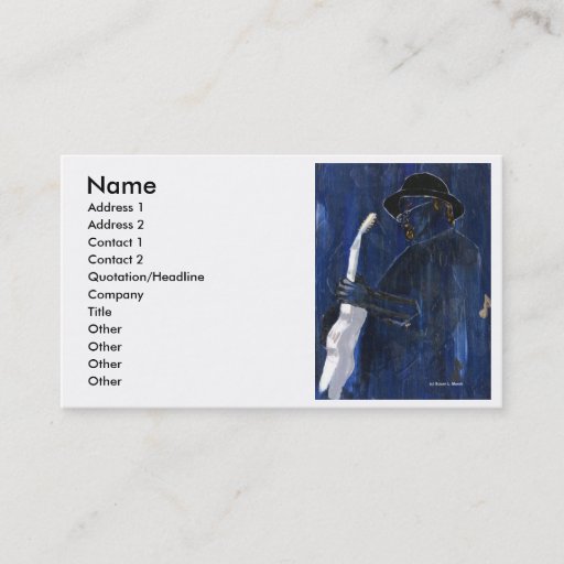 Customizable Blue Blues Guitar player painting acrylic Business Card Templates
