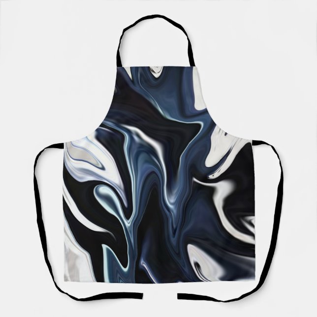 Blue blurred pattern  apron (Front)