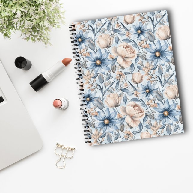 Blue & Blush Botanical Watercolor Notebook (Creator Uploaded)