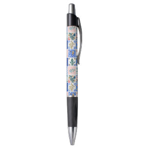 Blue Blush Floral Ocean Beach Coral Pen