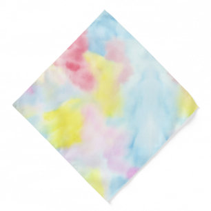Blue Blush Pink Yellow Tie Dye Bandana