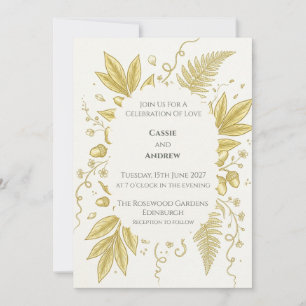 Blue Blush Ribbon Bow Dove Wedding Invitation