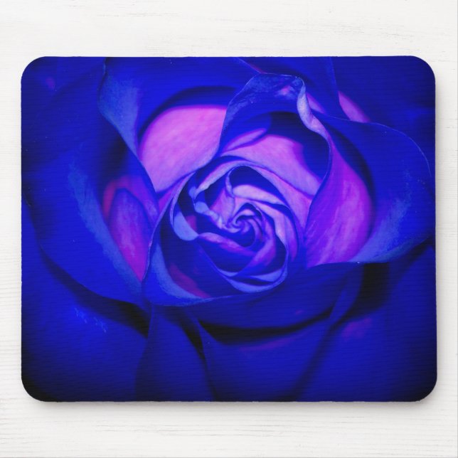 Blue Blushing Rose Mousepad (Front)