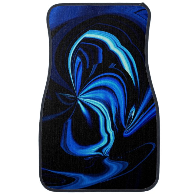 Blue Blutterfly Abstract Car Mats (Front)