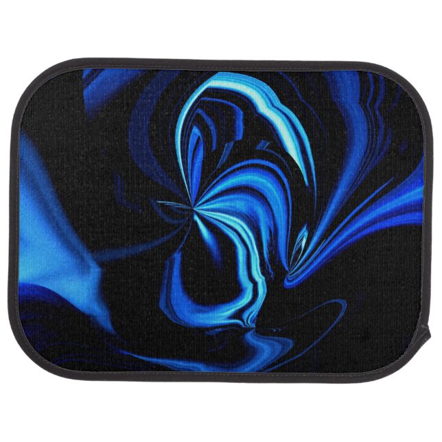 Blue Blutterfly Abstract Car Mats (Rear)