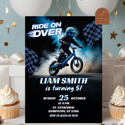 Blue BMX Racing Bicycle Birthday Boy