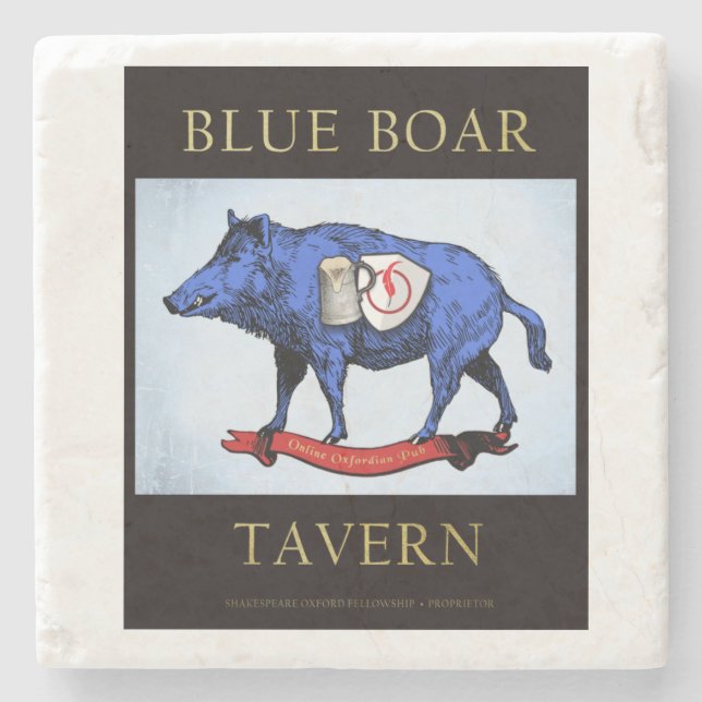 Blue Boar Tavern Marble Coaster (Front)