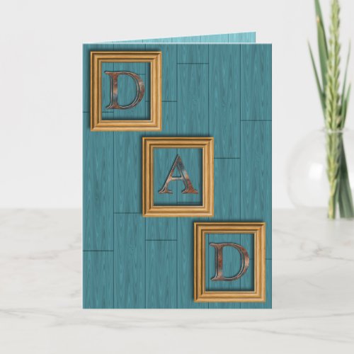 Blue Boards Fathers Day Greeting Card