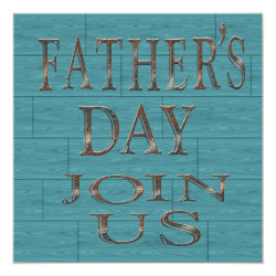 Blue Boards Father's Day Party Invitations