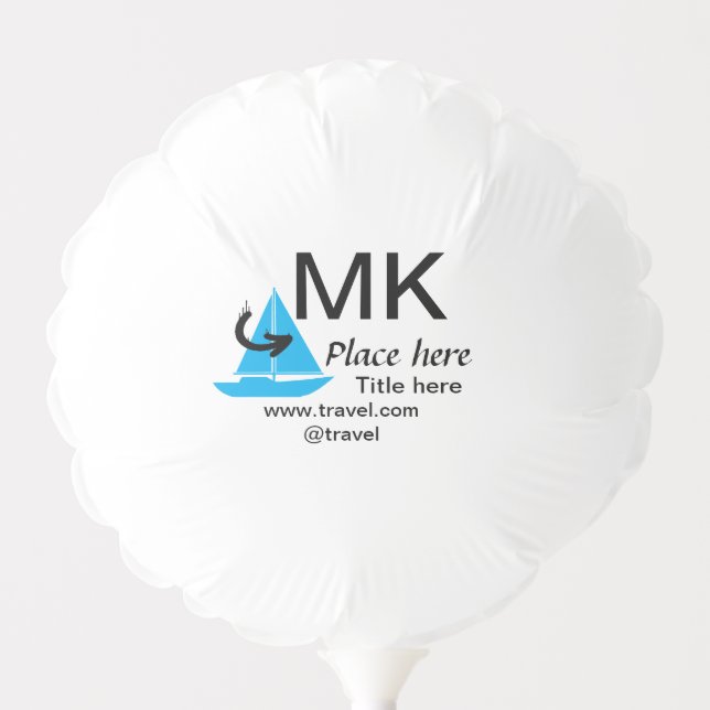 Blue boat black arrow travel agent blog website t balloon (Front)