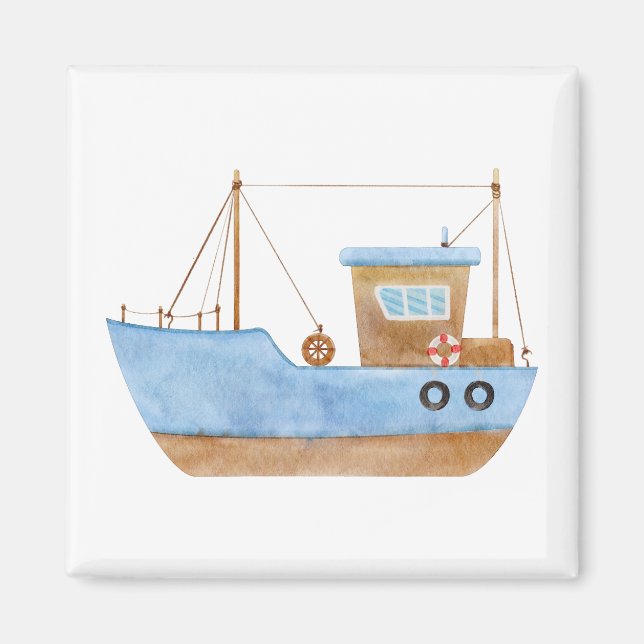 Blue Boat magnet (Front)