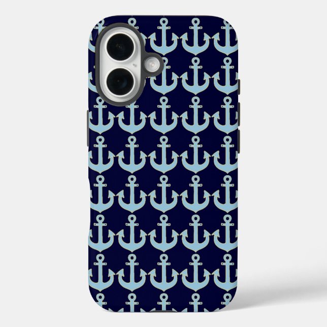 blue boat nautical anchor pattern Case-Mate iPhone case (Back)