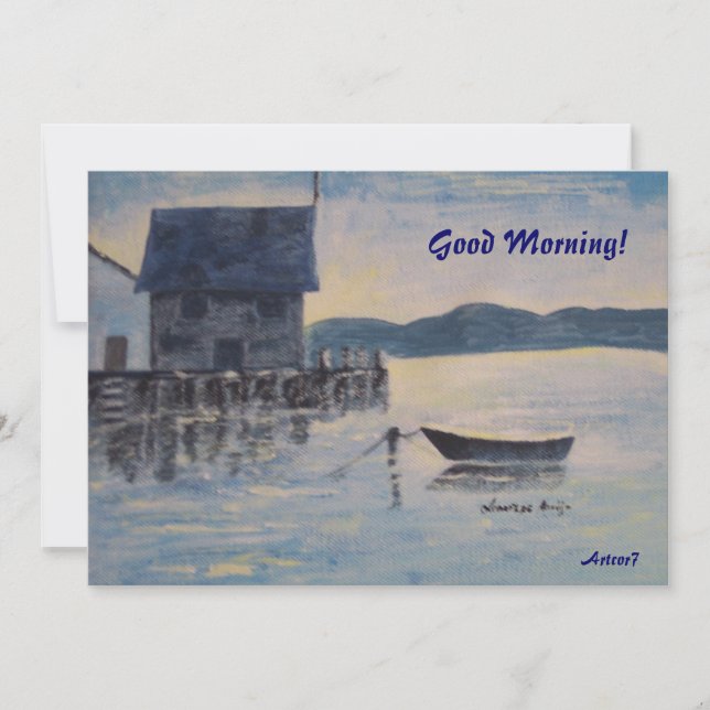 Blue Boat Retirement Party Invitation Note (Front)