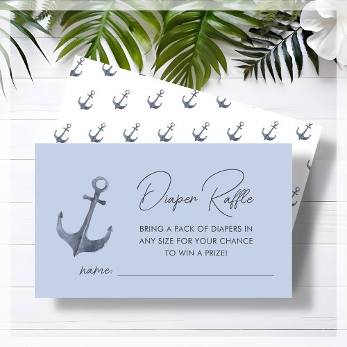 Blue Boat_Themed Baby Shower Diaper Raffle  Enclosure Card