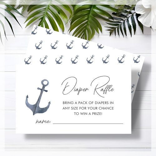 Blue Boat_Themed Baby Shower Diaper Raffle  Enclosure Card