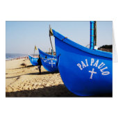Blue Boats on Candolim Beach Goa India (Front Horizontal)