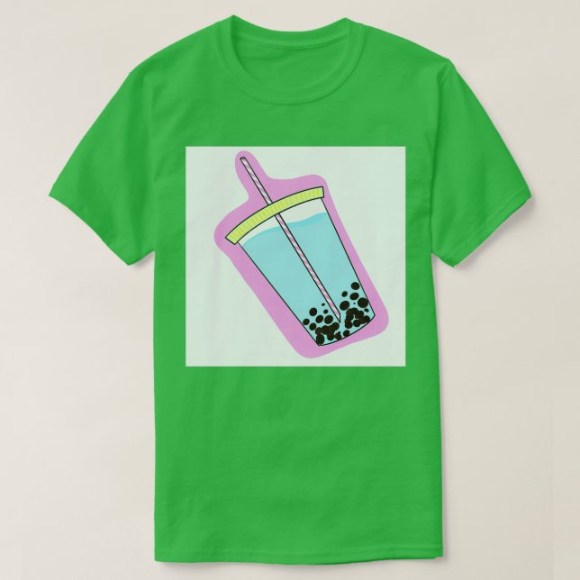 Blue Boba Tea T-Shirt (Design Front)