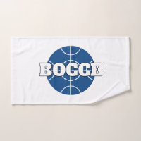 Blue Bocce Ball Logo custom hand towel