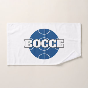 Blue Bocce Ball Logo custom hand towel