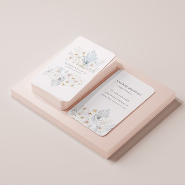 Blue Bohemian Floral Business Card (Creator Uploaded)