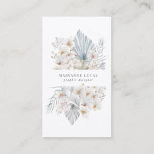 blue bohemian floral business card