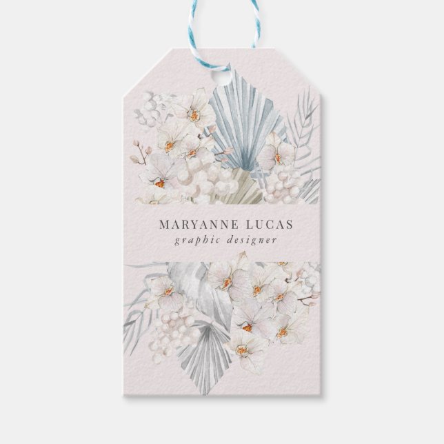 Blue Bohemian Floral Gift Tags (Front)
