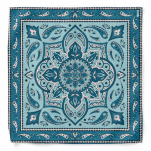 Blue Bohemian Mandala Bandana