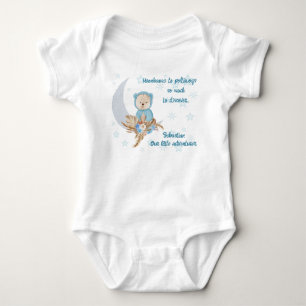Blue Boho Bear Moon Baby Clothing Bodysuit