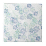Blue Boho Blooming Flowers Floral Tie Dye Pattern Ceramic Tile<br><div class="desc">Tie dye blooming flowers fashion trend design pattern home decor,  phone cases,  rugs,  blankets,  curtains,  pillows.
Modern korean aesthetic orchid floral tie dye pattern in saturated blues and white color. Shiburi shibori dye style pattern home decor. Tiedye flower pattern,  rainbow tie dye colors</div>