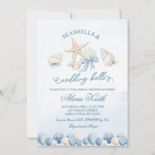Blue Boho Coastal Bridal Shower invitation