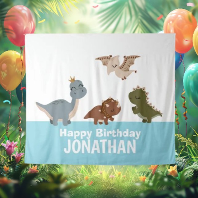 Blue Boho Dinosaur backdrop (Transform your space with a stunning blue dinosaur backdrop! )