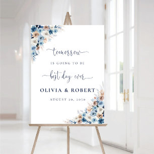 Blue Boho Floral Best Day Ever Foam Board