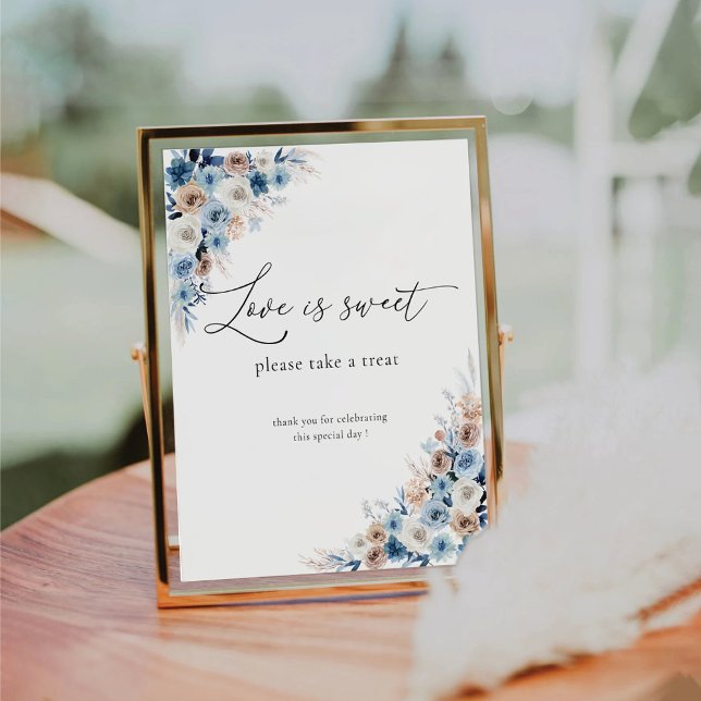 Blue Boho Floral Love Is Sweet Sign (Creator Uploaded)