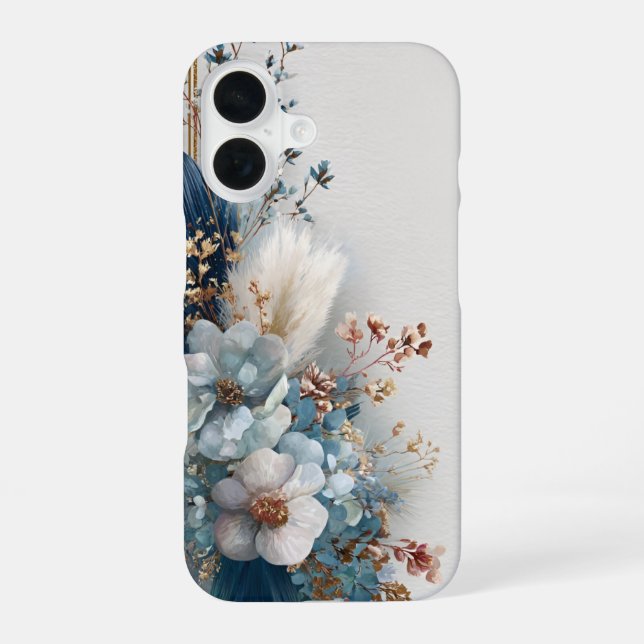 Blue Boho Flowers  Iphone Case (Back)