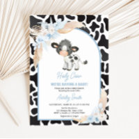 Blue Boho Highland Cow Baby Shower