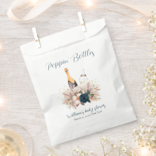 Blue Boho Poppin Champagne Bottles Baby Shower Favor Bag