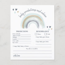 Blue Boho Rainbow Baby Shower  Prediction Game