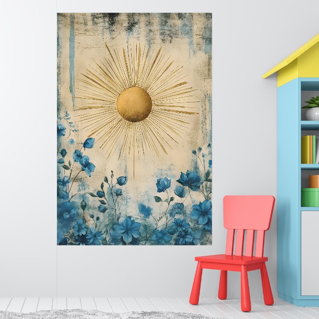 Blue Boho Sunshine" (or sometimes "Boho Sun Blue") Poster (Nursery 1)