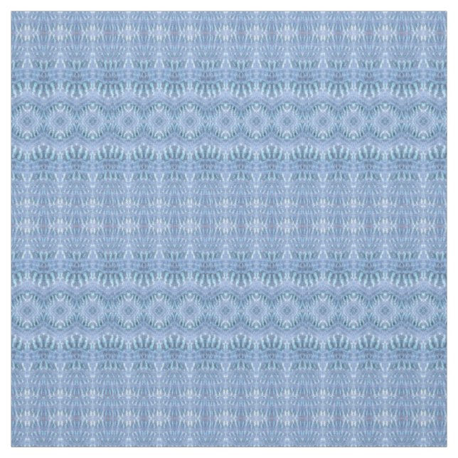 Blue Boho Tie Dye Pattern Print Fabric (Swatch)